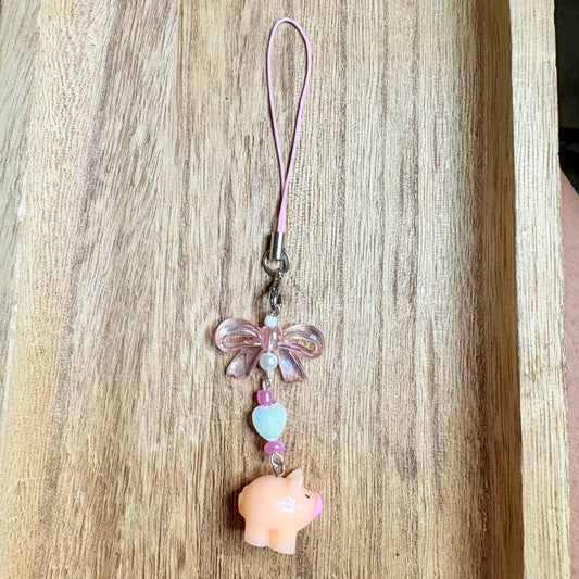 Cute pig kawaii bow phonecharm