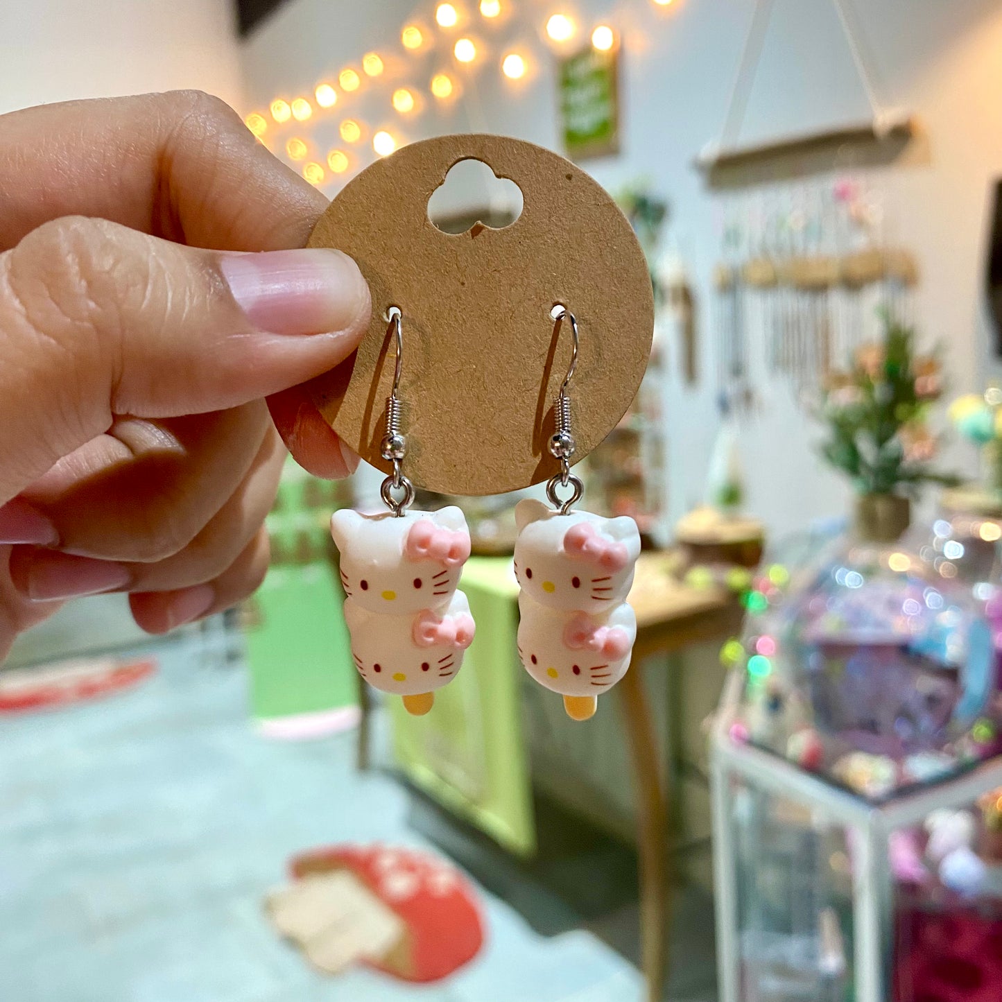 HK Kawaii  Kitty Popsicle Earrings