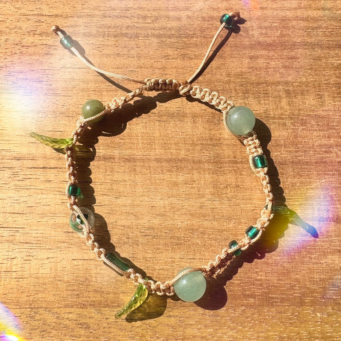 Green Aventurine Whimsical Adjustable String Bracelet