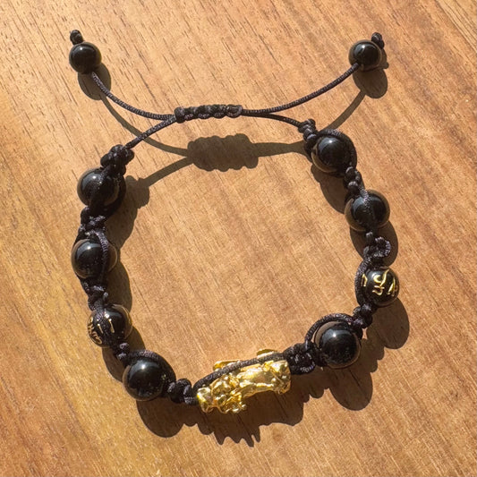 Obsidian Dragon Adjustable Bracelet