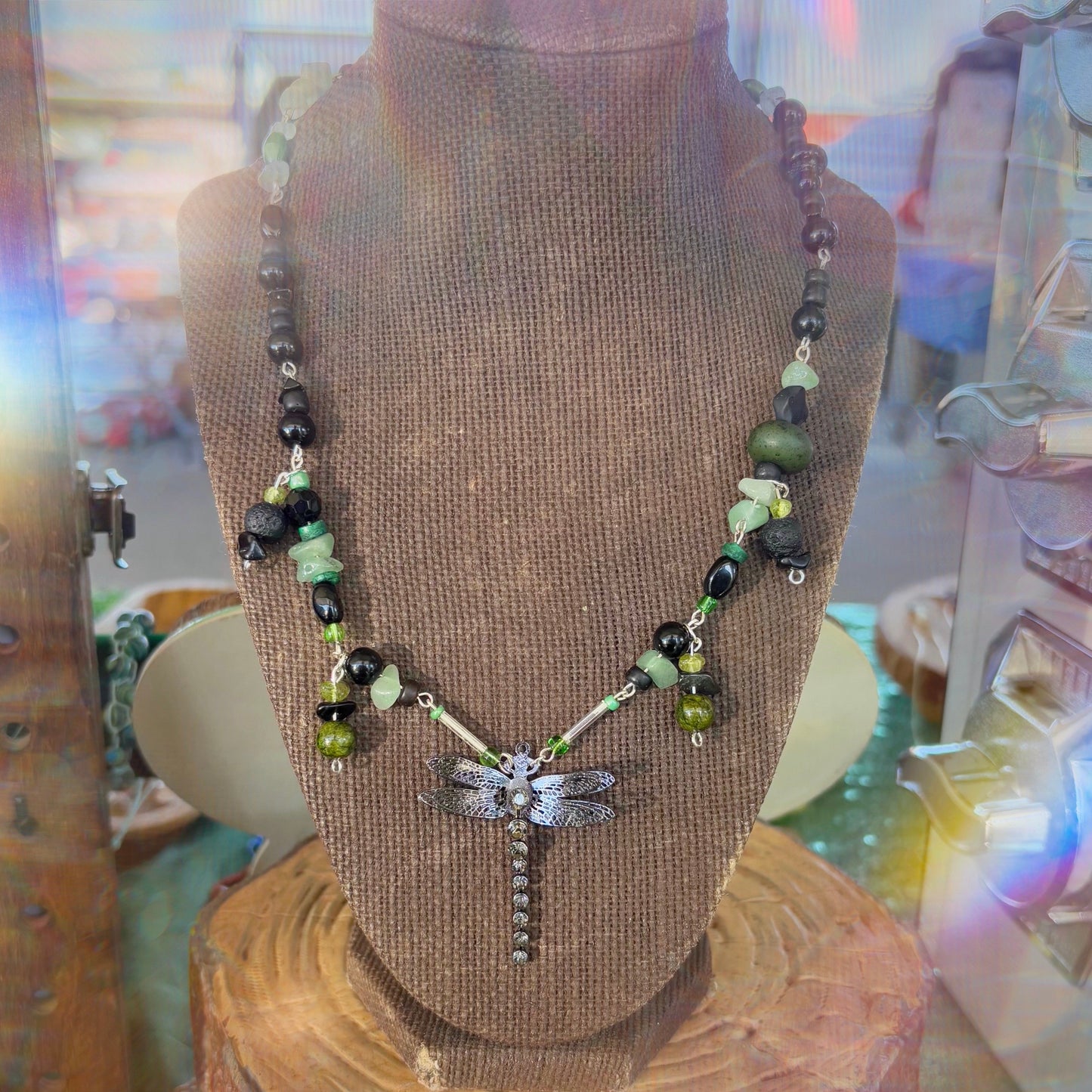 Large Crystal Dragonfly Necklace