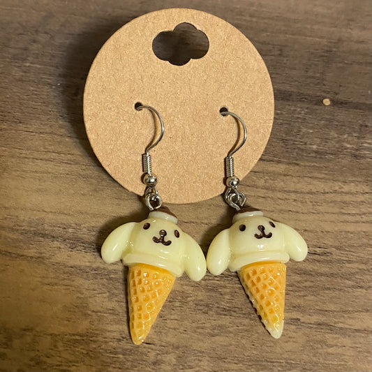 Pom Pom Purin Ice Cream Earrings