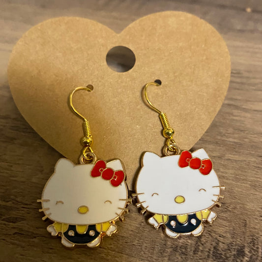 HK Kawaii  Kitty metal earrings