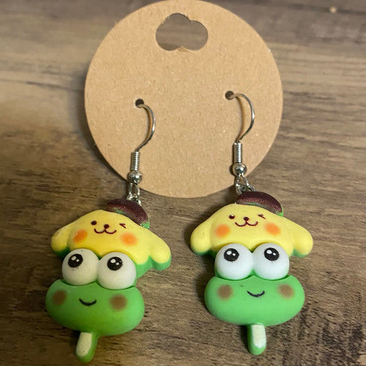 Pom Pom purin X Keroppi ice cream Earrings