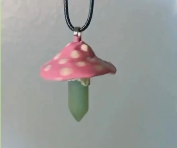 Mushroom Crystal Fairycore Pendants