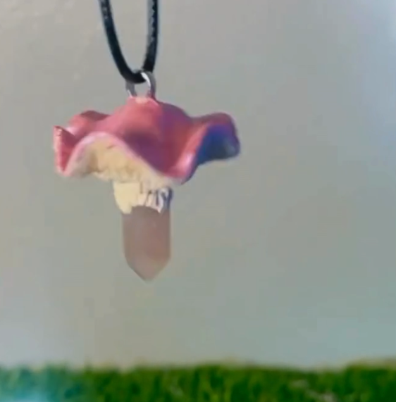 Mushroom Crystal Fairycore Pendants