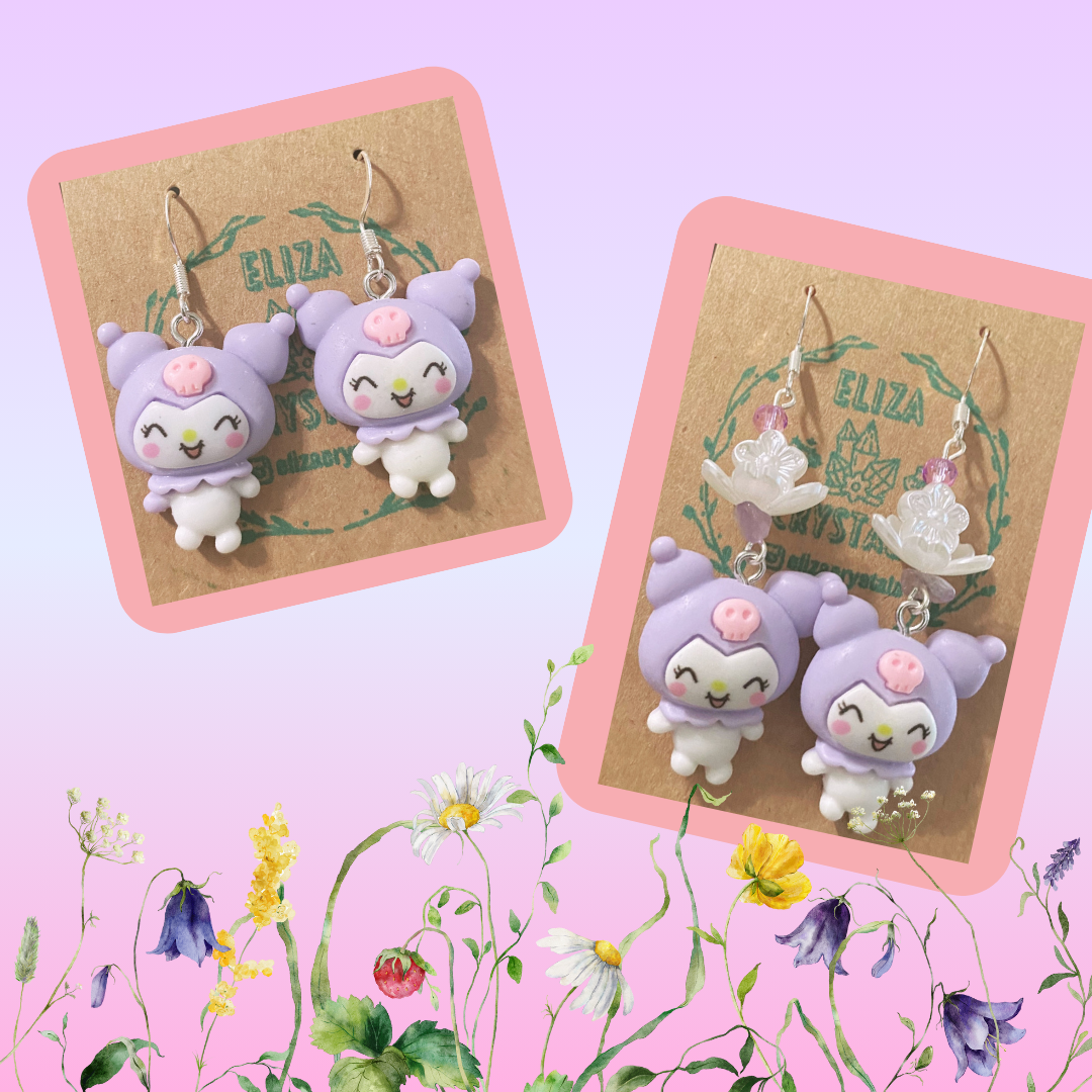 Purple Kuromi Cute Earrings