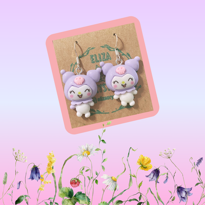 Purple Kuromi Cute Earrings