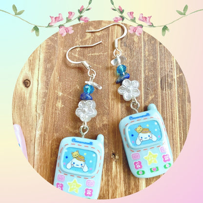 Large Cell Phone Hello Kitty Keroppi, Kuromi, My Melody, Cinnamoroll Earrings