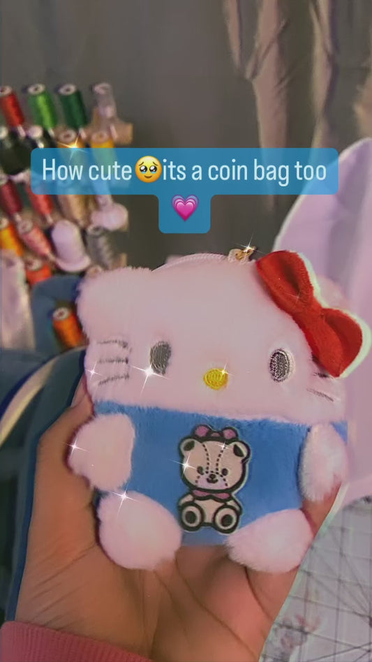 HK Kawaii  kitty Keychain/coinbag