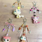 Handmade LPS Beige Y2K Cat Keychain: Beaded Charm