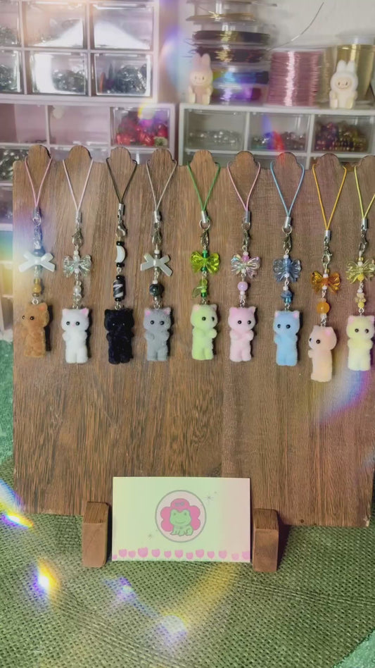 Fuzzy Cat Phone charms
